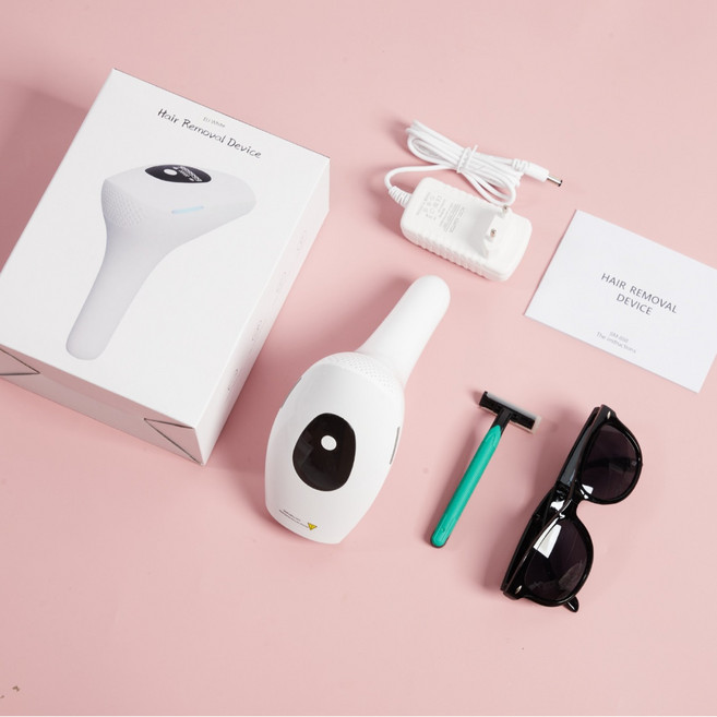 [신품 20% 할인] IPL 레이저 제모기 가정용 초값 세트, 흰색