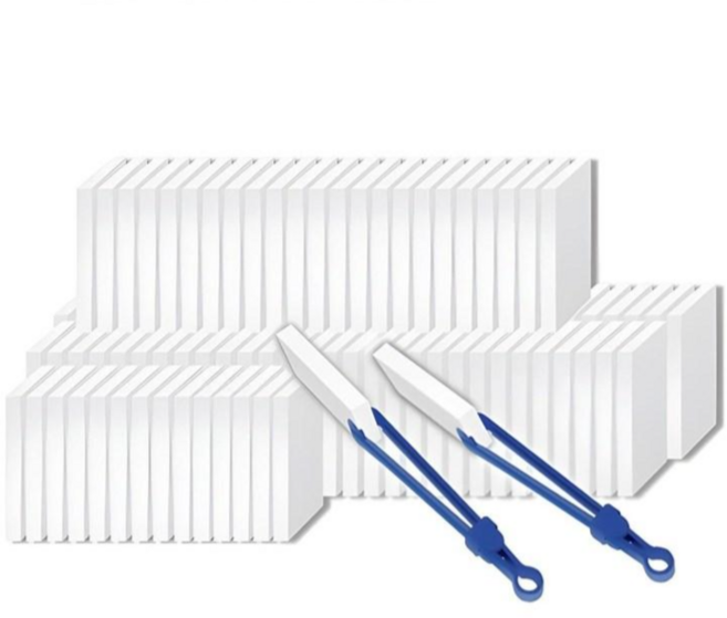 매직블럭 100매 집게 2개 포함 멜라민 스펀지 대용량 청소 매직스펀지 찌든때 제거