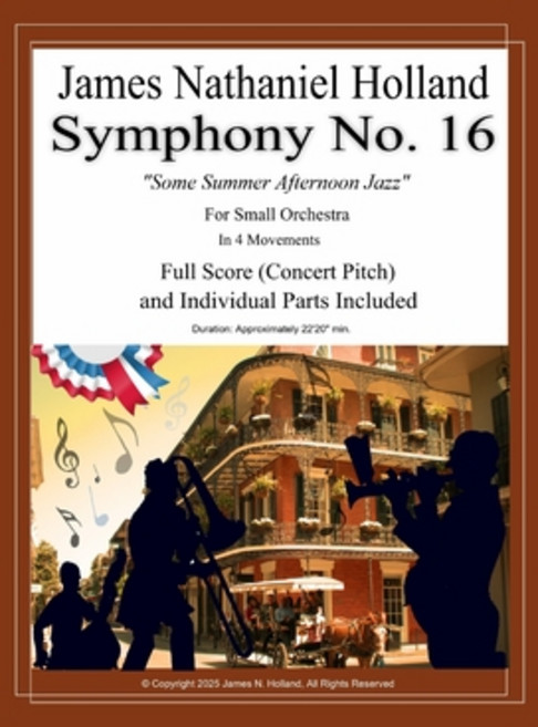 (영문도서)Symphony No. 16: Some Summer Afternoon Jazz for Small Orchestra Full Score and... Paperback, Independently Published, English, 9798294141295