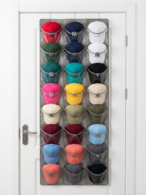 타니아홈 공간활용 문걸이 대용량 모자 수납 정리함, 1개, 그레이