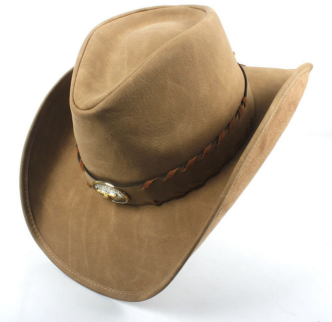 가죽 승마용 카우보이 모자 웨스턴 남녀 공용 기본형