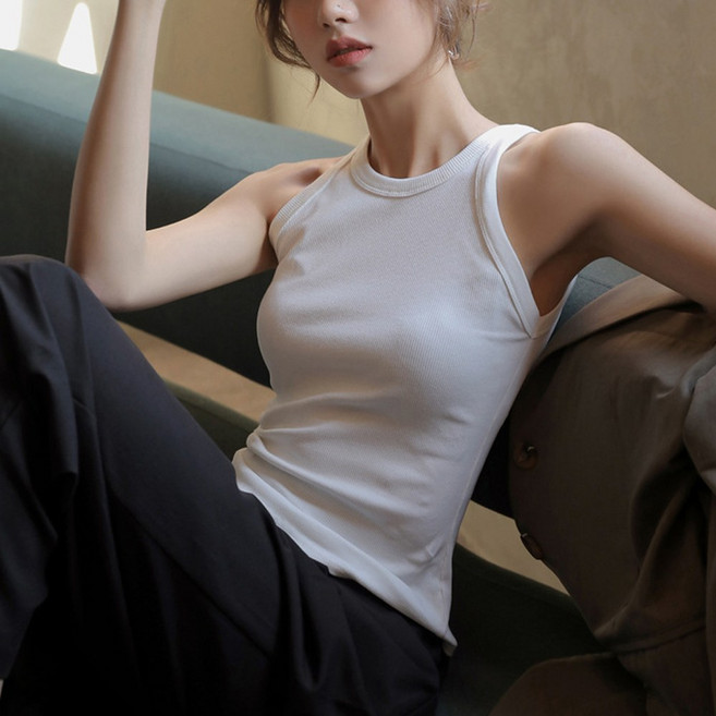 소소미도 홀터넥 골지 나시 티