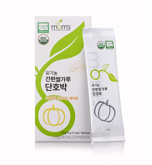 [맘스] 유기농 초기이유식용 간편 쌀가루 단호박, 유기농간편쌀가루+단호박가루, 1개, 75g
