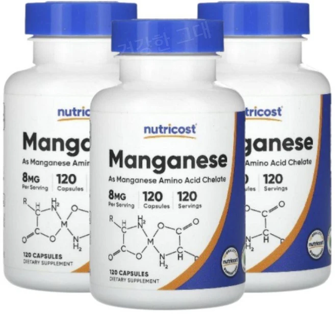 Nutricost 망간 8mg Manganese, 3개, 120정 - 쿠팡
