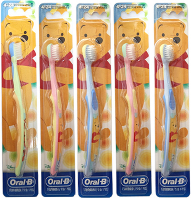 다누리 오랄비 스테이지 단계별 어린이 칫솔 유아칫솔 랜덤발송, 5개