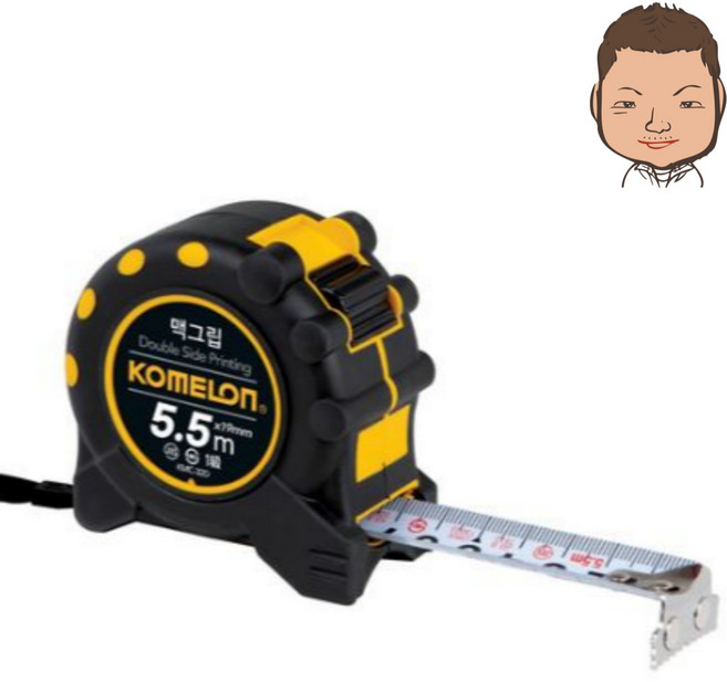 코메론 맥그립 양면 눈금 줄자 5.5m x 19mm KMC-32D, 1개