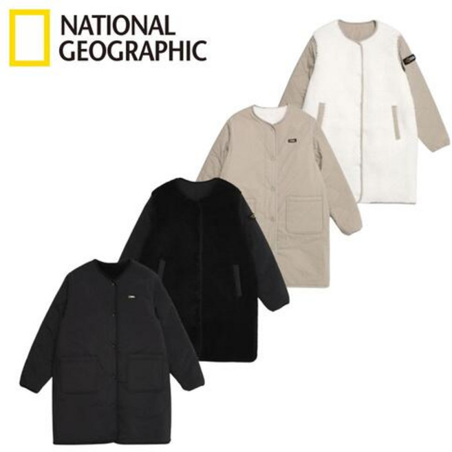 국내매장판 내셔널지오그래픽 여성 웨이젤라 리버시블 롱기장 플리스 집업 N224WFJ930