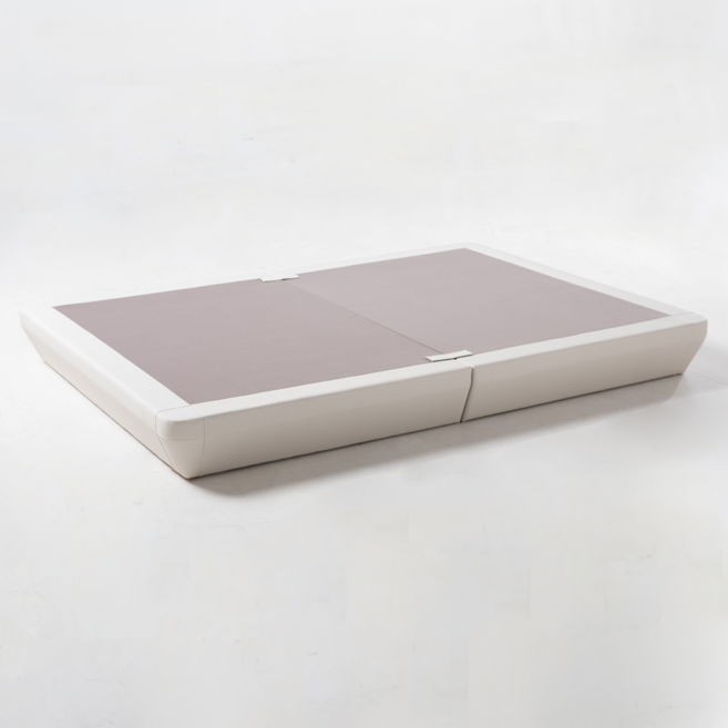 호텔 침대 평상형 무헤드 침대프레임 신혼 부부 파운데이션, 아이보리