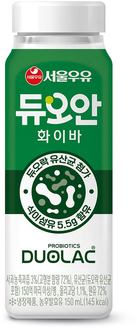 서울우유 듀오안 듀오락 화이바 (사과), 24개, 150ml