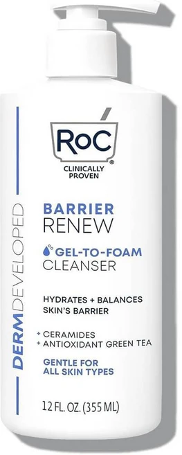 RoC 더마 베리어 리뉴 젤 투 폼 클렌저, 1개, 1개, 355ml - 쿠팡