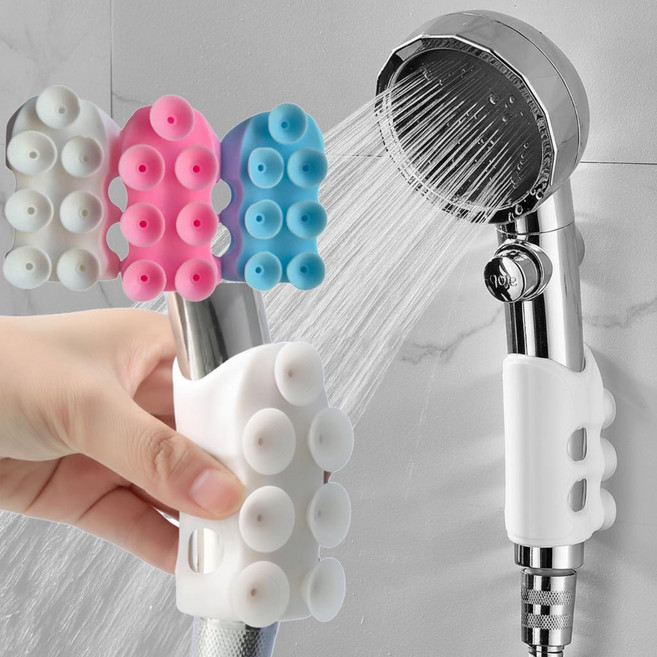 나이니크 실리콘 문어발 흡착 샤워기 거치대 샤워홀더 걸이, 믹스컬러3개