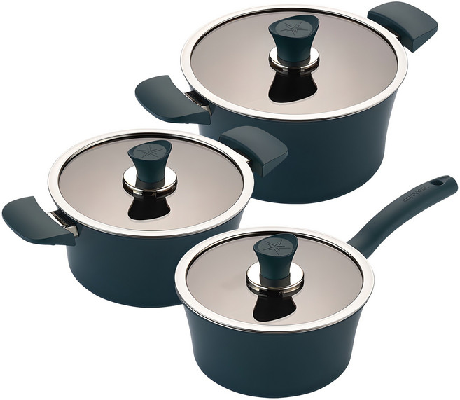 해피콜 인덕션 이든 냄비 세트 3개, 스투키그린, 편수 18cm + 양수 20cm + 곰솥 24cm, 1세트