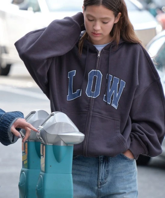 LOW CLASSIC LOW SOFT SWEAT ZIP-UP HOODIE_CHARCOAL_LC267TS12CC LC267TS12CC 422048 - 쿠팡