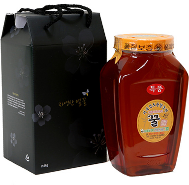 [지리산토종꿀농원] 농림부우수농가/잡화꿀특품(사양꿀) 2.4kg/ 피티병(햇꿀)/맛좋은꿀/국내산100%/명절선물(특판할인), 2.4kg, 1개