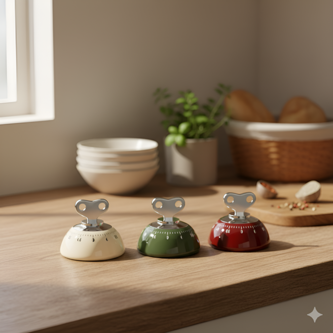 모자이코 아날로그 쿠킹 타이머, 1개, 버건디