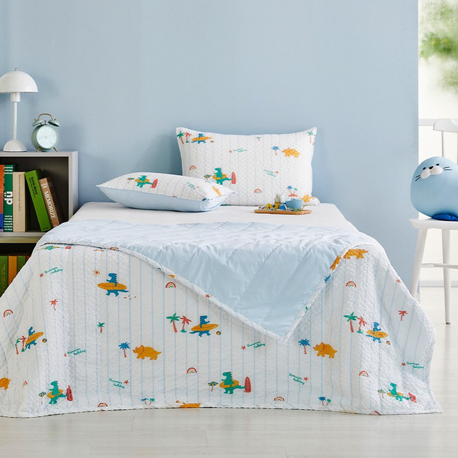 [MODERN HOUSE 중계점] 3도씨) 슈퍼쿨 서핑디노 시어서커 냉감 양면 차렵이불 150*200 CZ0225033, 단품