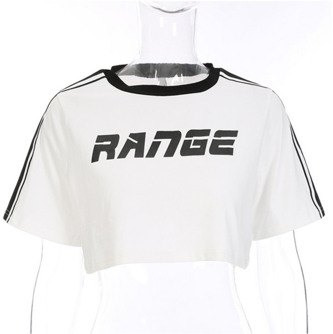 커틀러 크롭 반팔티 댄스복 크롭티