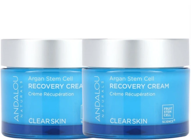 1+1 안달로우 내추럴스 아르간 줄기세포 리커버리 피부 재생 크림 알로에베라 피지 흡수 50ml, 2개 - 쿠팡