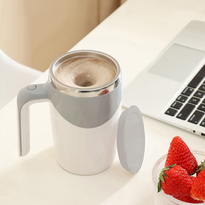 전동 쉐이커 머그컵 자동 머그잔 쉐이크 텀블러 충전식 회오리 블랜더 머그 토네이도 회전 믹서 믹스 프로틴 휴대용, R99515A(화이트, 1개