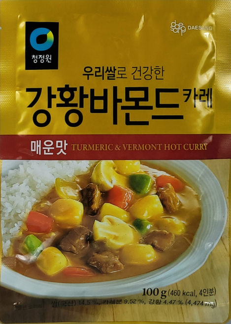 청정원 우리쌀 강황바몬드카레 매운맛 100g, 5개