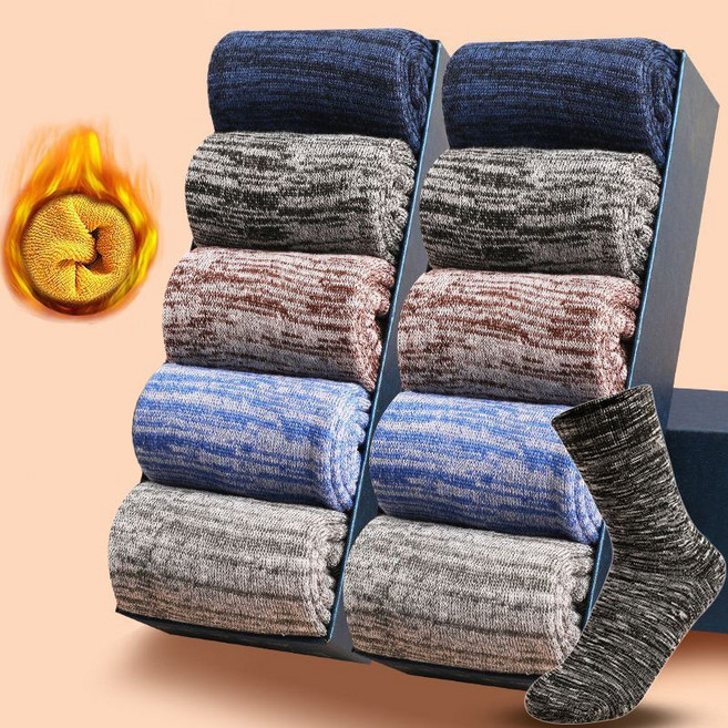 세계일주 가을 겨울 도톰한 보온 중목 울 면 양말10P