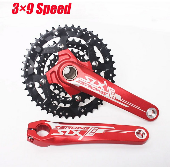 자전거 크랭크암 SLX 크랭크셋 3*9S 3*10S MTB 알루미늄 합금 통합 크랭크 104/64BCD 체인 링 22/24/32/42/44T 부품, 9S Crankset Red, 1개