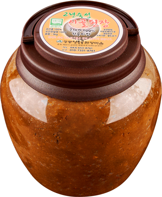100% 국내산 2년숙성 시골된장 재래식 맛있는 수제된장 청풍얼음골된장마을, 3kg, 1개