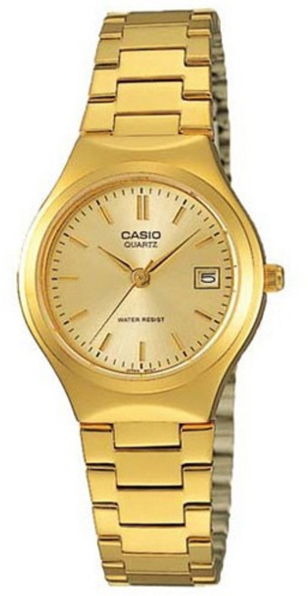 CASIO 金色石英對錶 LTP-1170N MTP-1170N 男女款日期顯示腕錶
