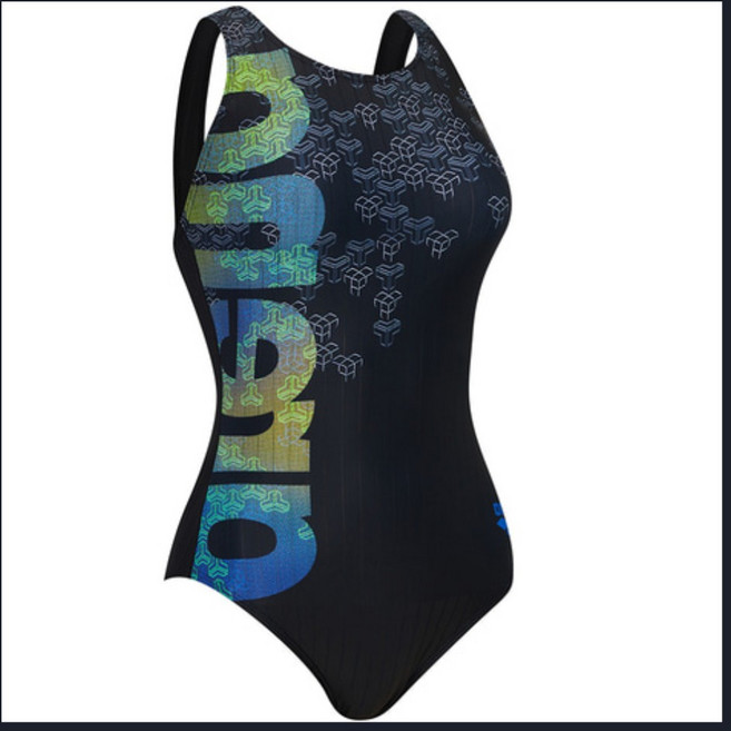 예쁜 수영복 브랜드 아레나 강습 엄마수영복 블랙 큐브블럭 빅로고 골지 원피스수영복 깔끔핏 베스트셀러