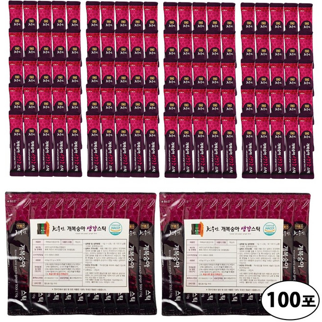 자연 발효 야생 개복숭아 스틱 엑기스 발효 액상즙 750g/1500g 실속형 50포/100포, 15g, 100개