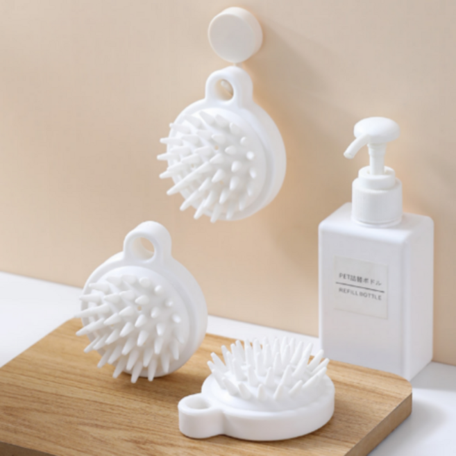 샴푸 브러쉬 1+1 세트 일본식 두피 마사지 빗, 화이트, 1개