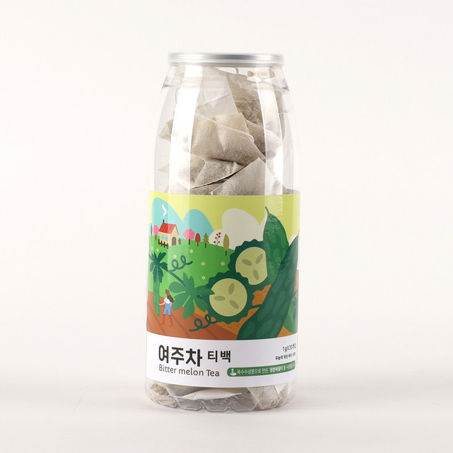 PLA생분해 필터 사용한 여주차 티백 30T 산나래 가마솥 수제 건강차, 1g, 30개입, 1개