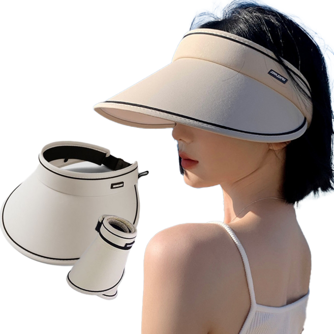 로멜로 돌돌이 롤업 와이드 썬캡 골프 모자 빅사이즈