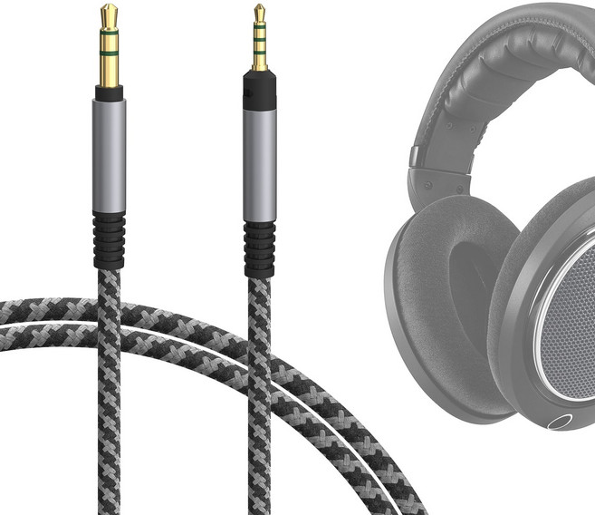 Geekria 오디오 케이블 HD598SE HD560S HD598SR HD569와 호환 1/8"(3.5mm) - 2.5mm 편조 나일론 교체용 코드(10피트/3.0m), EJX4-22, 1개