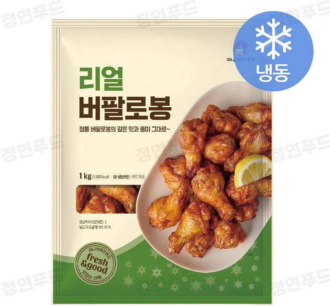 [정연푸드] 마니커에프앤지 리얼 버팔로봉 (냉동), 1kg, 2개