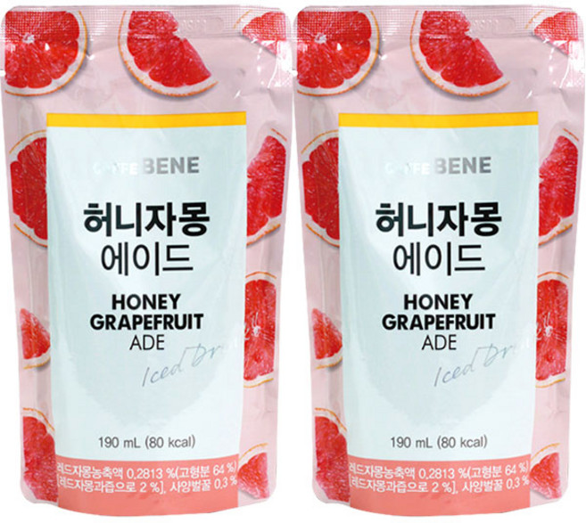 카페베네 허니자몽 에이드 190ml x 20팩, 20개