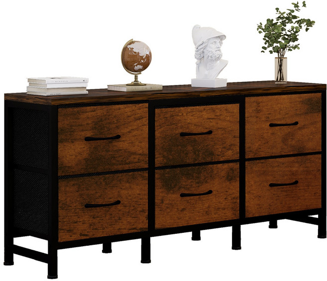 소웰홈 패브릭 2단6문 거실장, 나뭇결