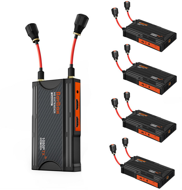 BOVBOX WL-009 PRO 4K 무선 영상 송수신기, 1개, 송시기1p+수신기4p