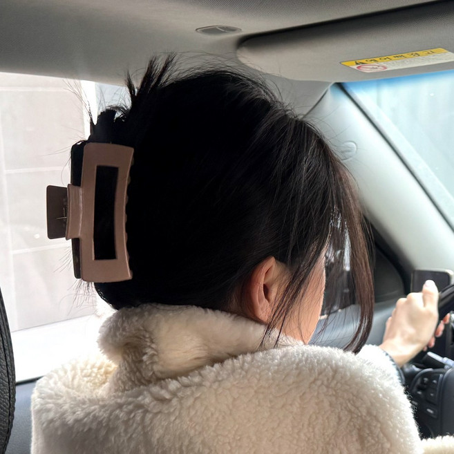 불꽃마켓 말랑 실리콘 집게핀 브라운 반묶음집게핀 머리집게핀
