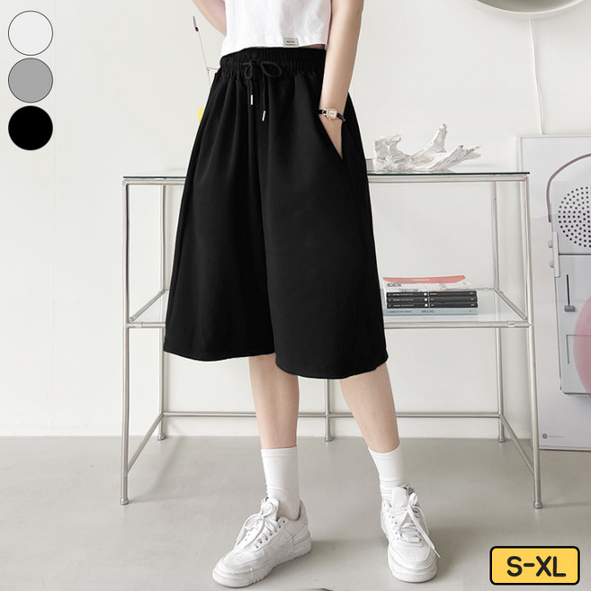 가비진 여성용 롱/숏 2단기장 5부 트레이닝 반바지 버뮤다 밴딩 팬츠 밑단 스트링 츄리닝반바지 빅사이즈까지