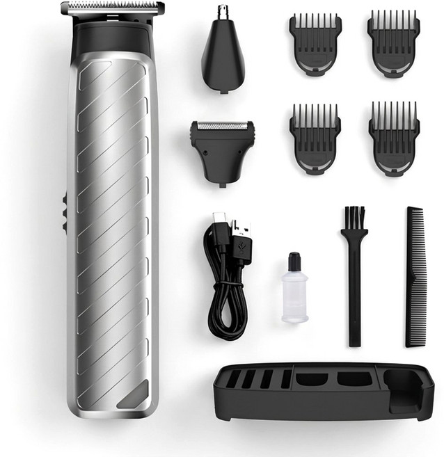 Nicoliley 남자 바리깡 면도/눈썹/코털/ 이발기 다용도 풀패키지, RG601