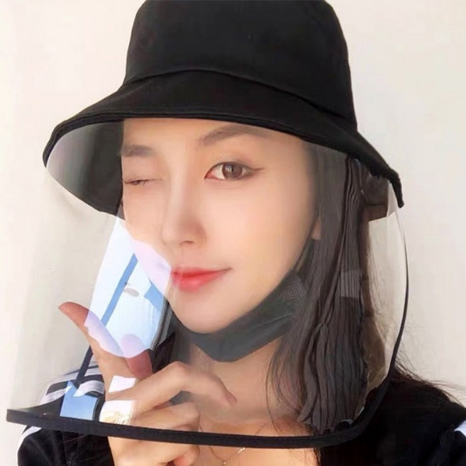 갓샵 방역 모자 버킷햇 [탈부착가능 남녀공용 벙거지 썬캡 안면 얼굴 보호 비닐 모자]