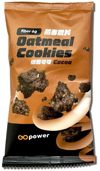 GOpower 燕麥脆片 伯爵厚奶口味 40g, 1個, 纖脆可可(全素)
