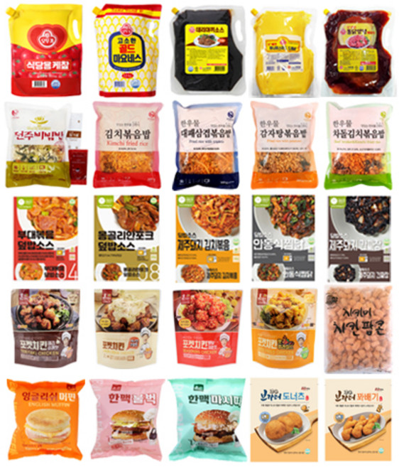 소스류 김가루 볶음밥 육개장 치킨 돈까스 닭꼬치 치즈볼 치즈스틱 만두 업소용 냉장 냉동 식품 모음, (삼양)볶음밥/불닭, 2개, 220g