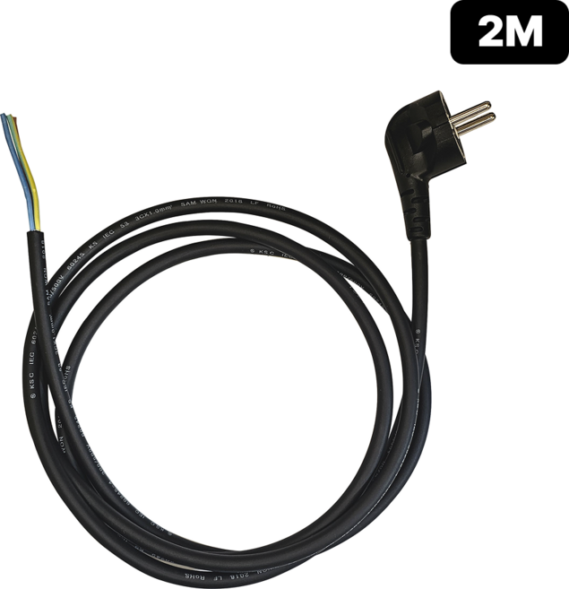 고무 측면접지 플러그 220V 전원코드 2M 1.0SQ 내열성 내마모성 뛰어난 전기선, 1개