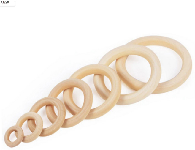 Themoreshop 원형링 나무 우드 링 고리 라크라메링 40mm, 10개