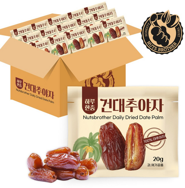 너츠브라더 하루한줌 건대추야자 20g, 40개