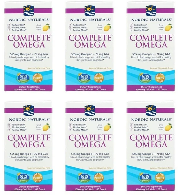 노르딕 내추럴스 컴플리트 오메가 레몬맛, 6개, 60정 - 쿠팡