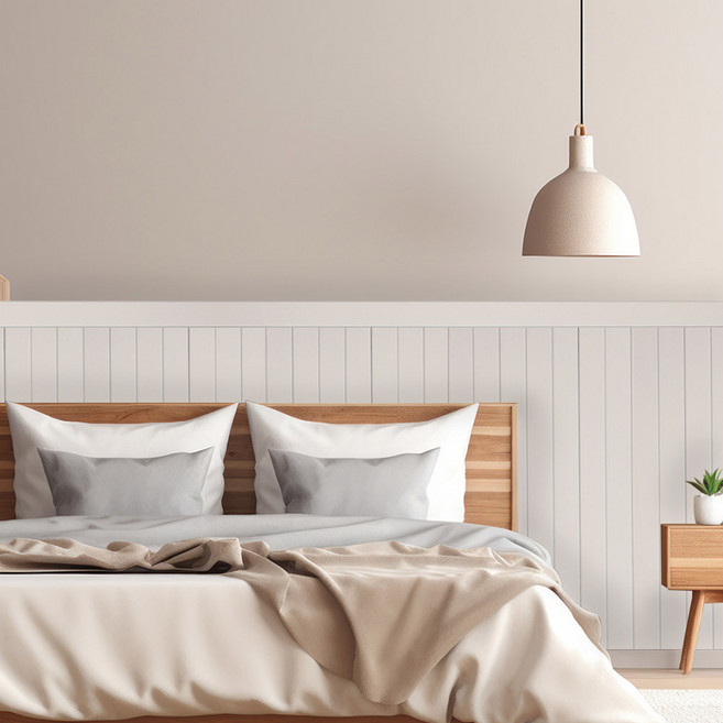 데코리아 습기에 강한 접착식 PS 루바 템바보드 40cm*100cm, 1개, 크림화이트 TRA-422