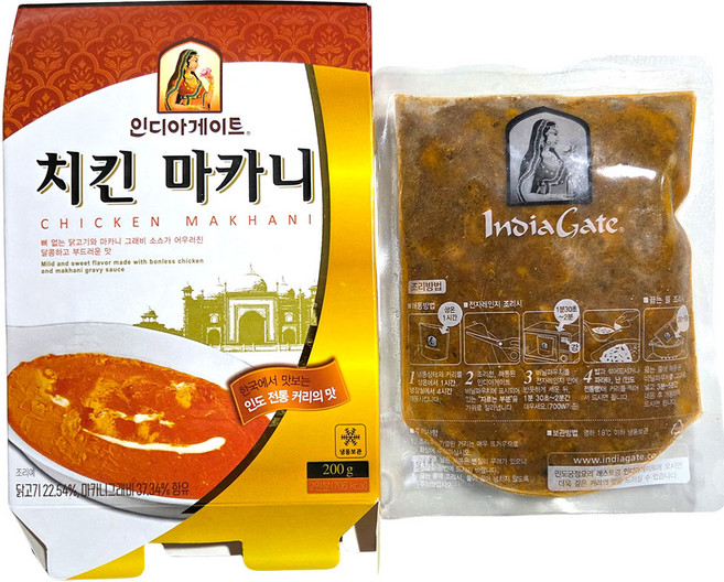 새마원 인디아게이트 치킨마크니 커리 200g 냉동 인도 마카니 카레, 1개